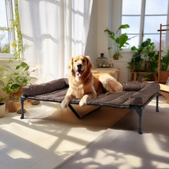 Veehoo cooling elevated dog bed frame provides sturdy support for large breeds.