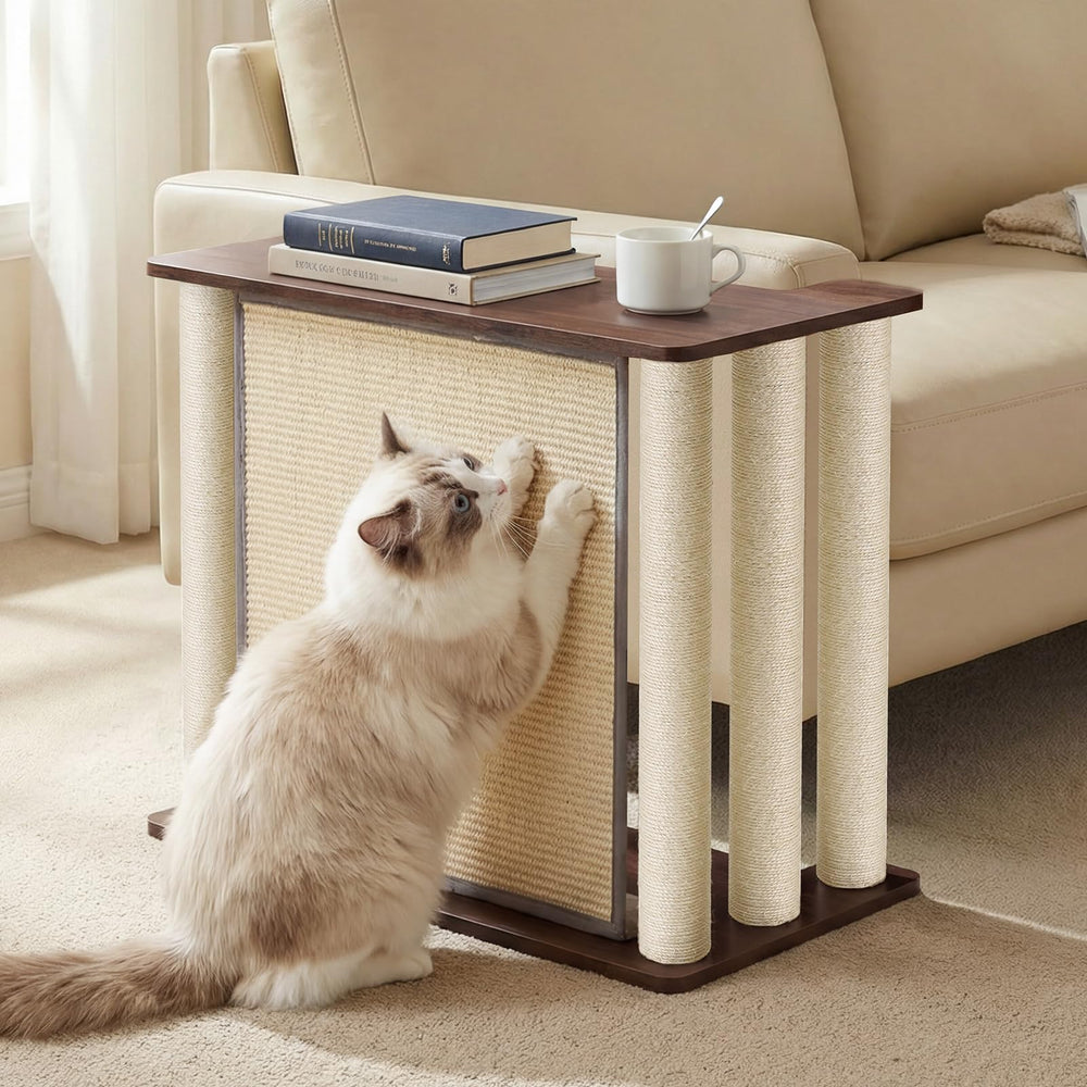 Veehoo couch protector end table with cat scratch panel, right orientation, helps protect furniture.