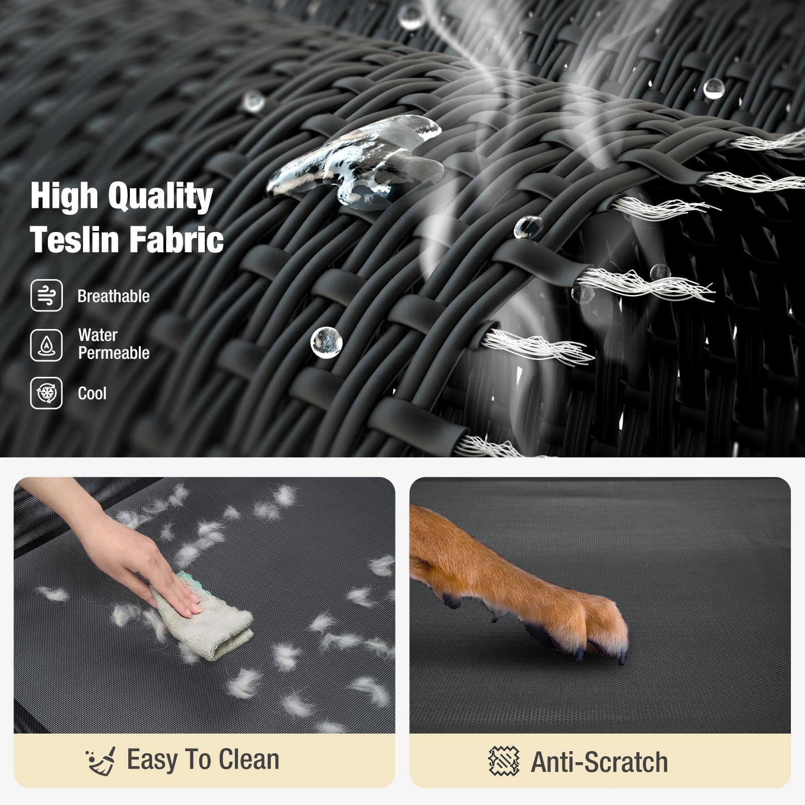 Veehoo non-slip feet stabilize the bed and protect floors