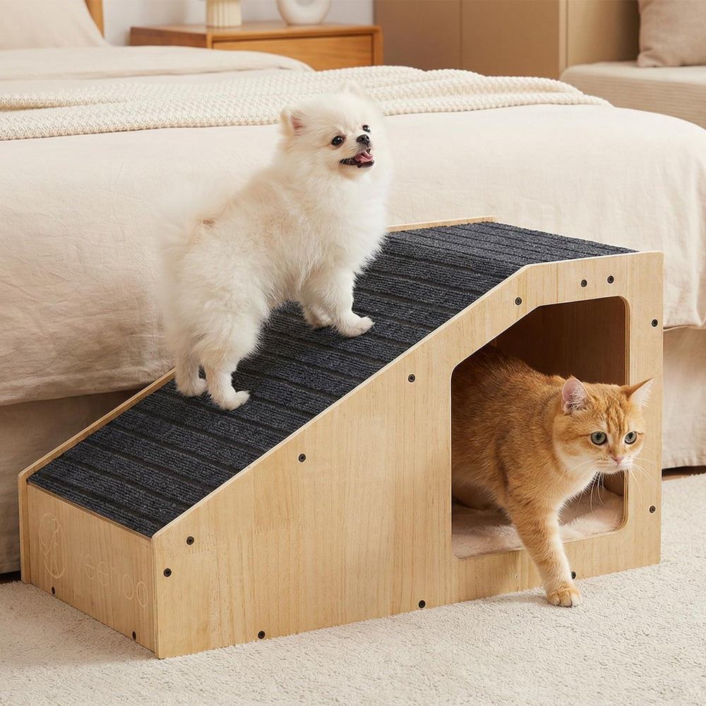 Veehoo ramp bottom pad provides anti-slip stability on floors.