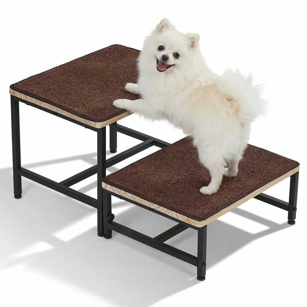 Veehoo dog steps two-step couch access with non-slip mats for secure climbs