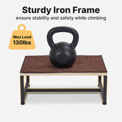 Side profile of Veehoo metal frame proving sturdy support.
