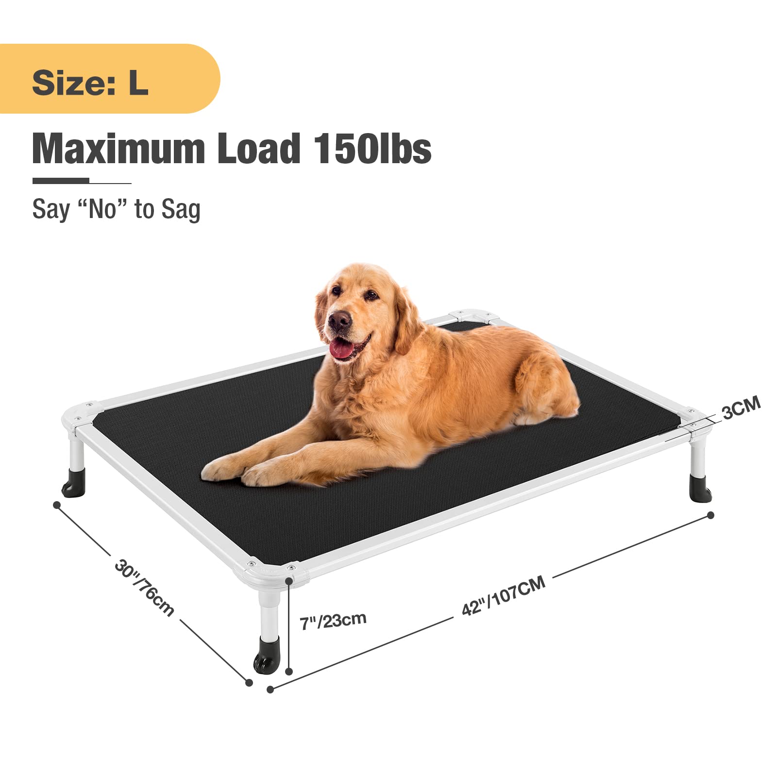 Veehoo raised bed with easy assembly and no-slip feet for secure use