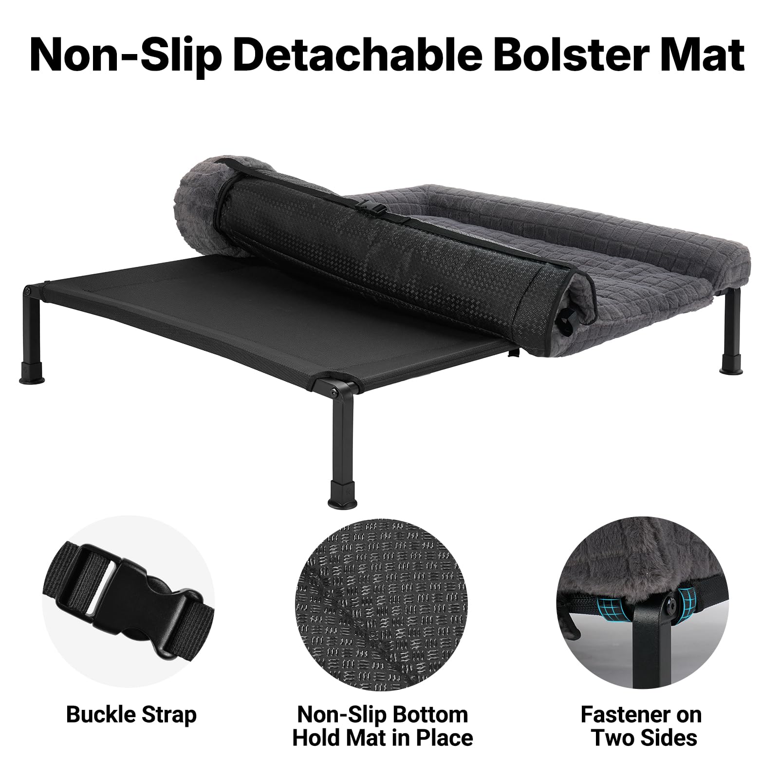 Veehoo bed with detachable cover for quick cleaning and maintenance.