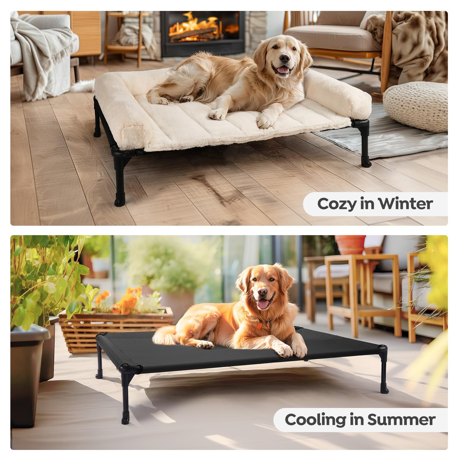 Veehoo non-slip feet prevent sliding on smooth floors for safer rest.