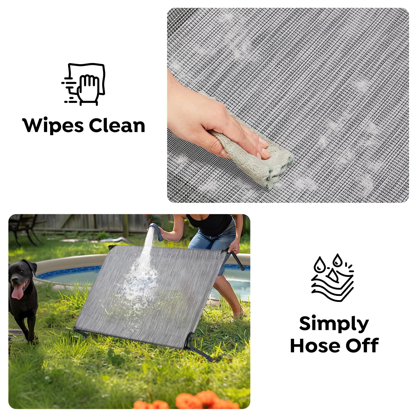 Veehoo Original weather‑resistant mesh suitable for outdoor use.