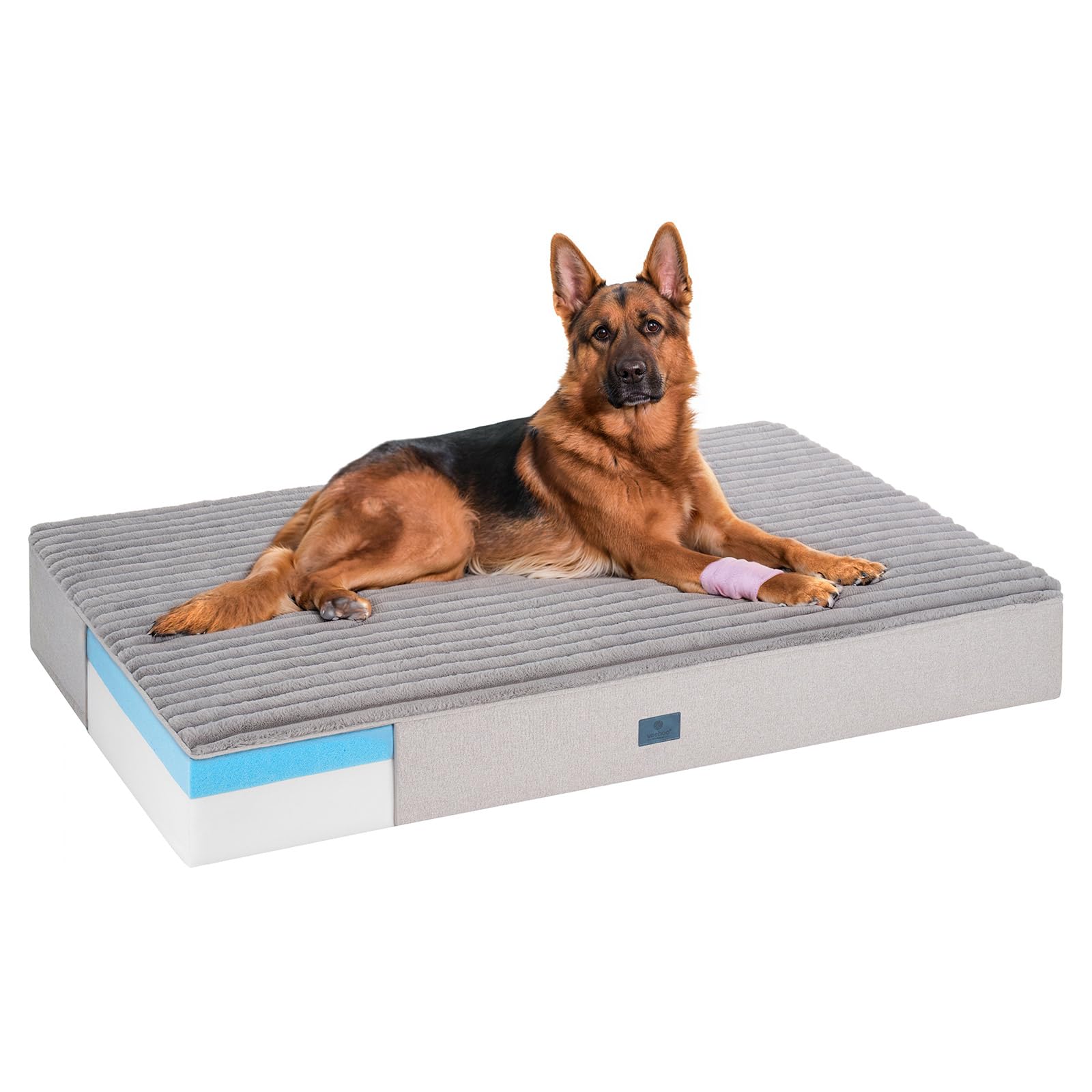 Veehoo orthopedic memory foam close-up showing supportive layers for joints.