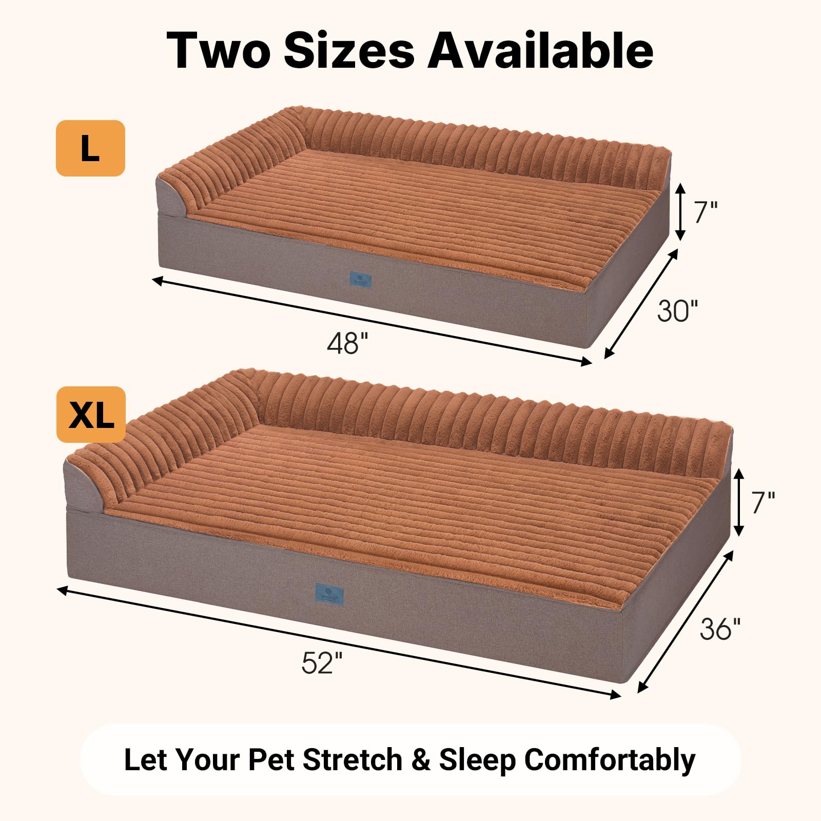 Veehoo large 52x36 inch bed provides ample room for stretching