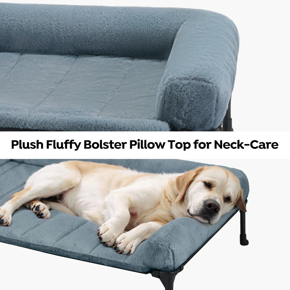 Veehoo plush bolster detail showing neck support and cozy edge