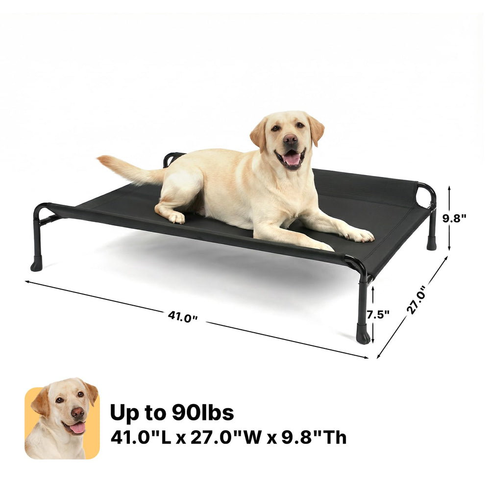 Large 41-inch frame accommodates dogs up to 100 pounds.
