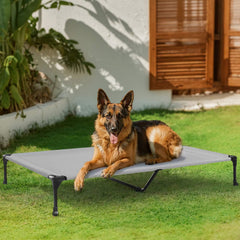 Veehoo outdoor elevated dog bed breathable fabric highlights cooling comfort