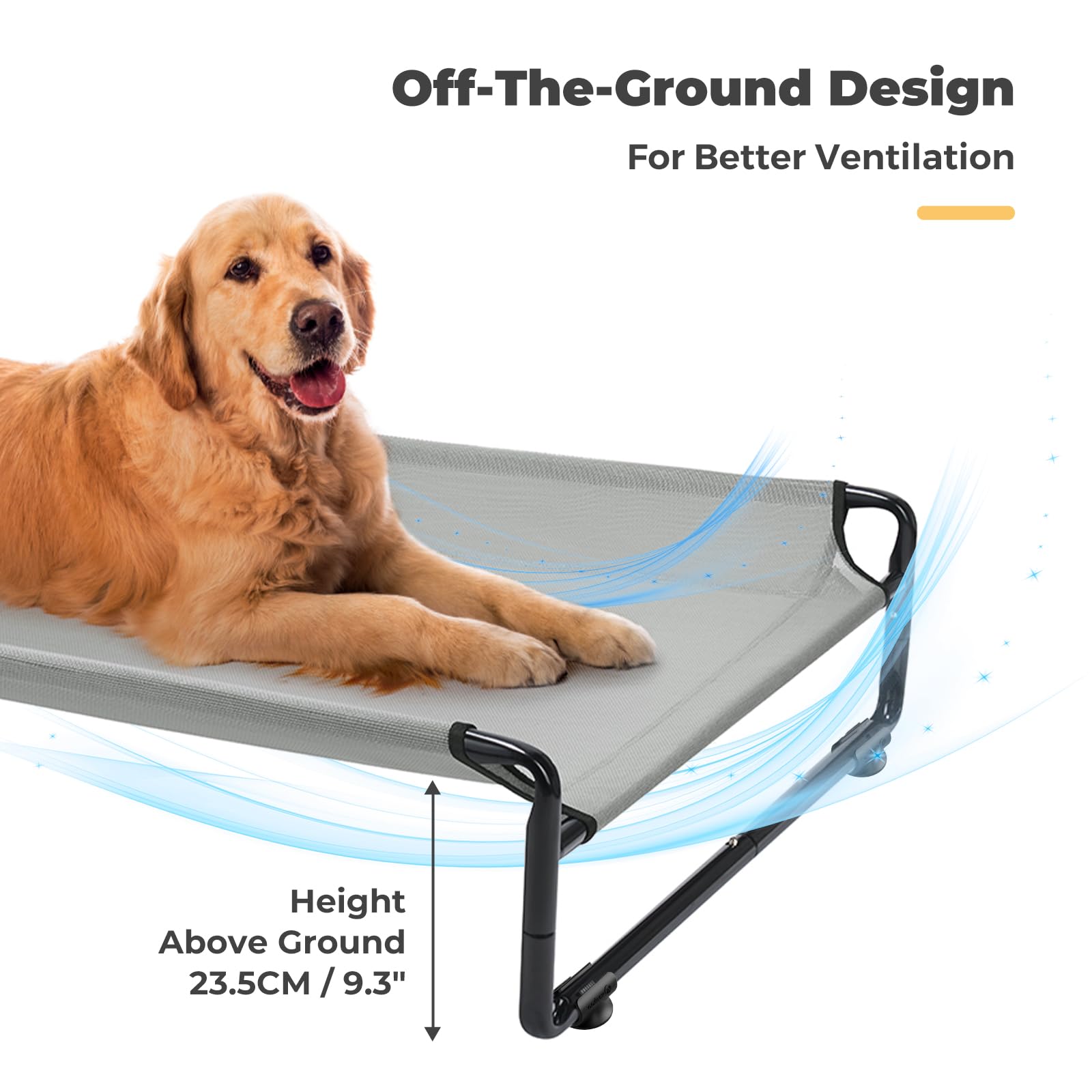 Veehoo bed with durable powder-coated frame
