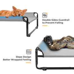 Veehoo dog bed with headrest and side rails for safety