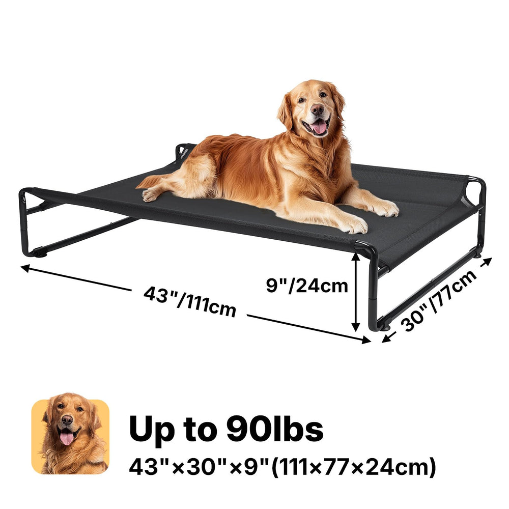 Veehoo Outdoor Elevated Dog Bed ideal for large breeds and outdoor adventures.