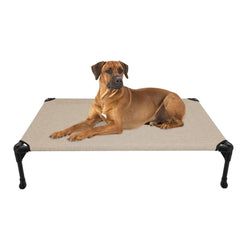 Veehoo outdoor elevated dog bed, overall view, suited for large breeds