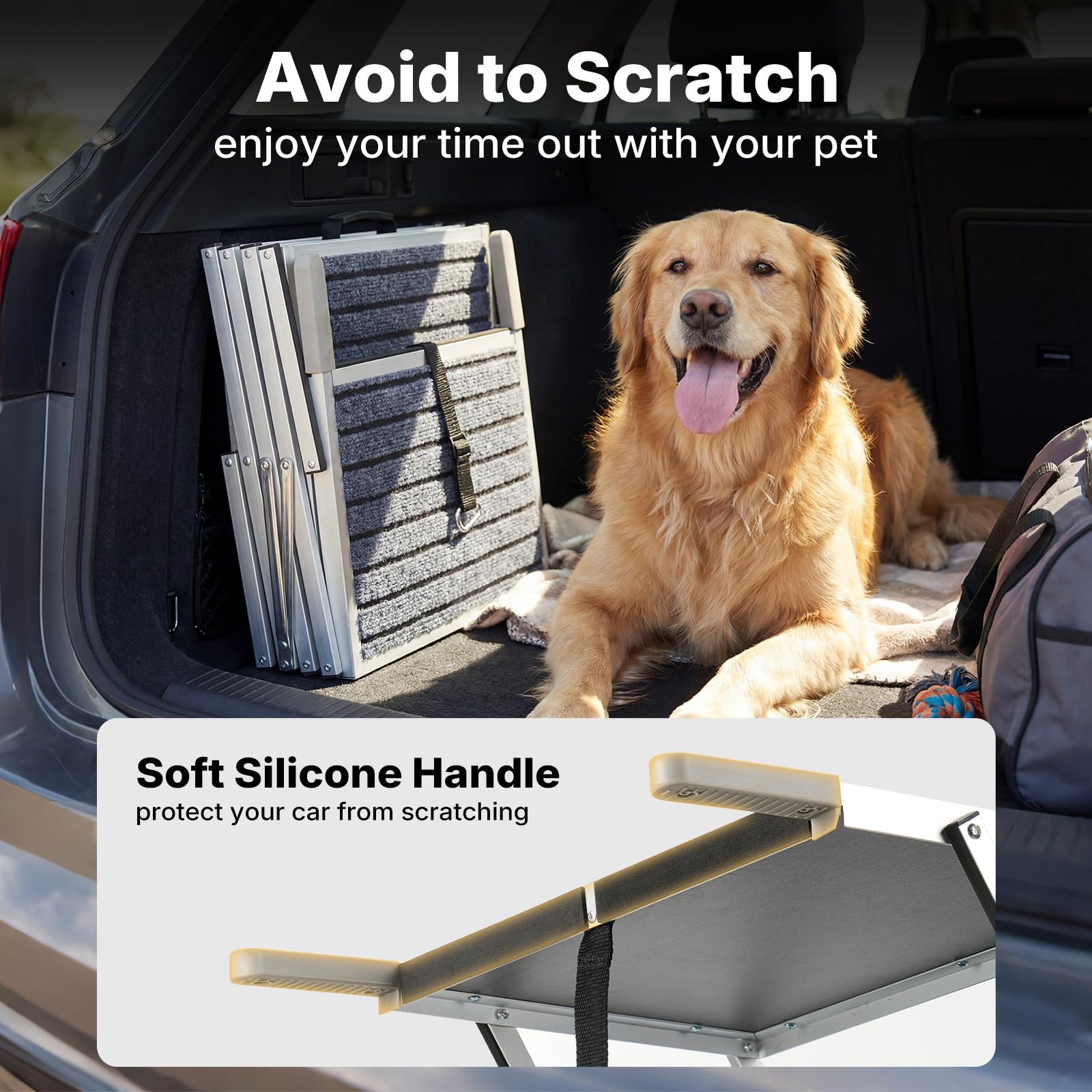 Veehoo safety buckle keeps the ramp steady during use.