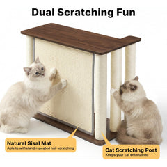 Veehoo sisal scratch pad end table, durable scratching surface for cats.