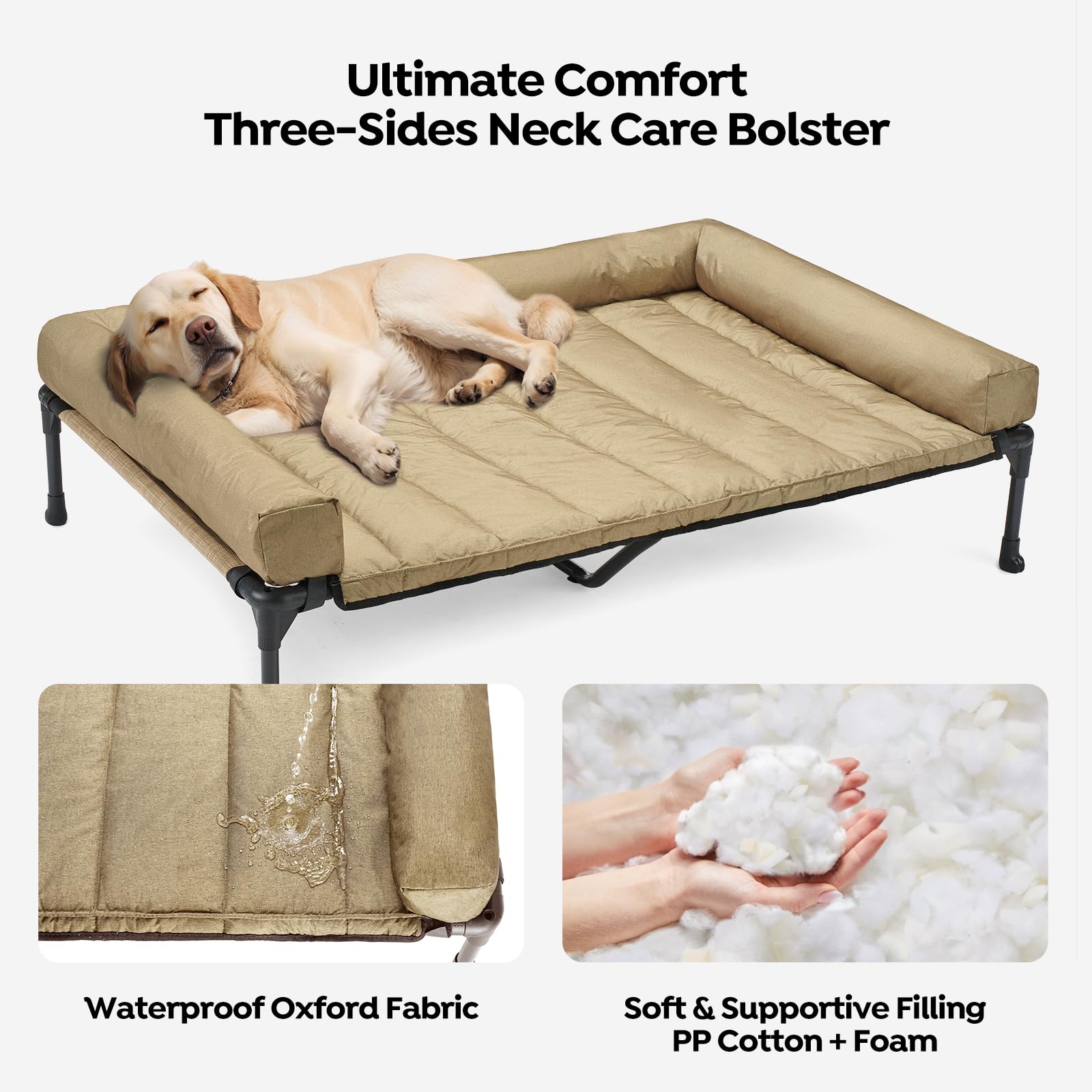 Veehoo Teslin mesh promotes airflow for a cooler resting spot on hot days.