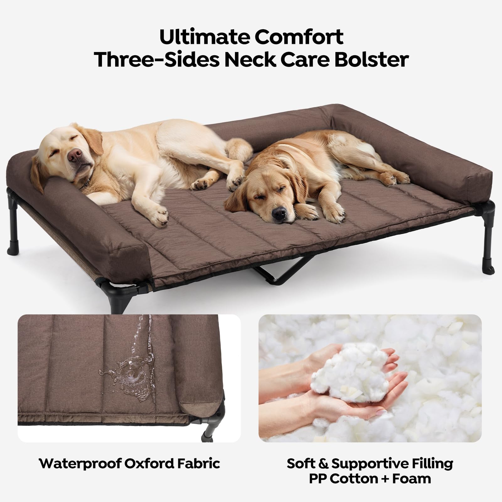 Veehoo three-sided pillow-top mat offering neck support and preventing rolling off.