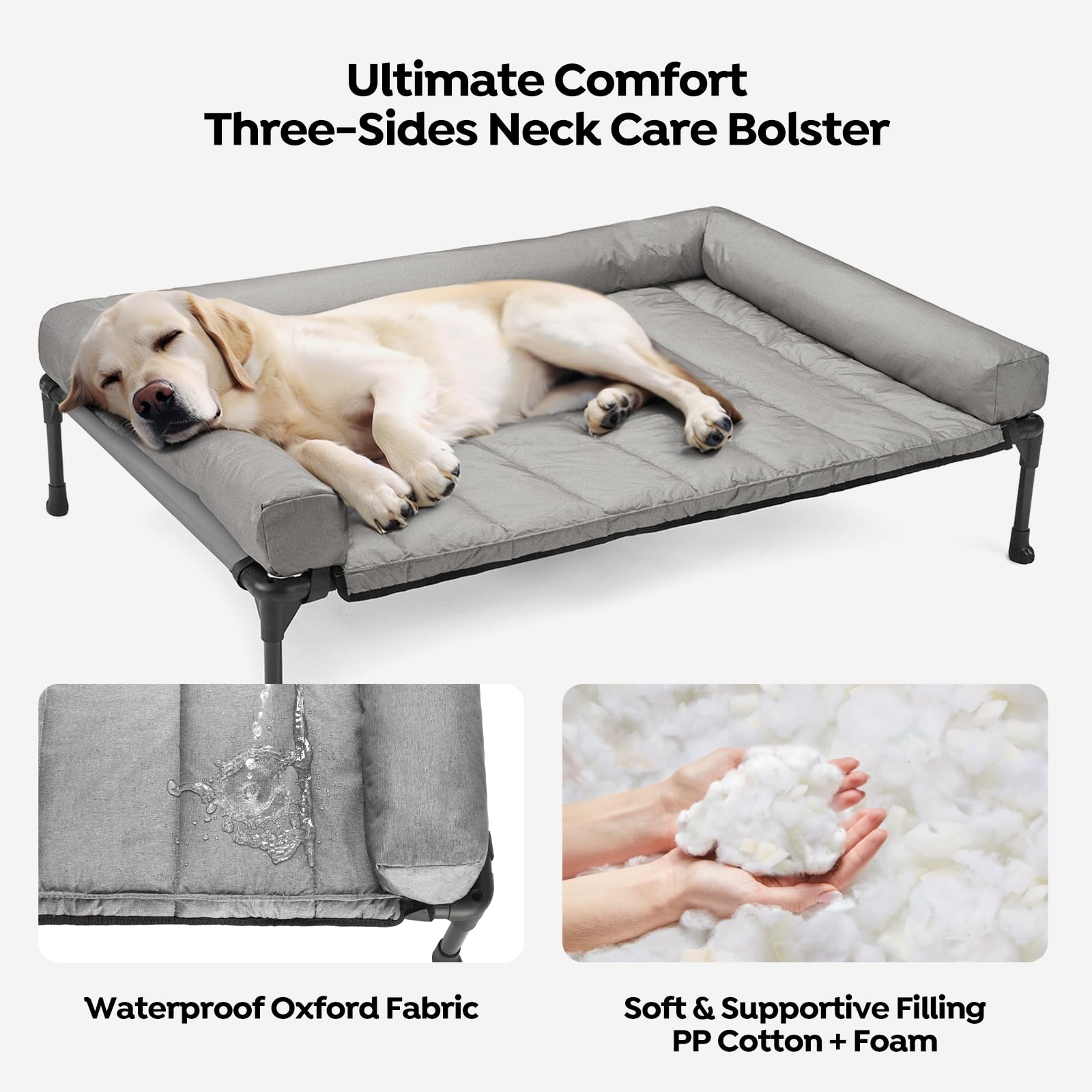 Veehoo three-sided pillow-top mat keeps pets snug and prevents rolling off