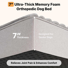 Veehoo XXL bed side view highlighting generous 52x36 size for large breeds.