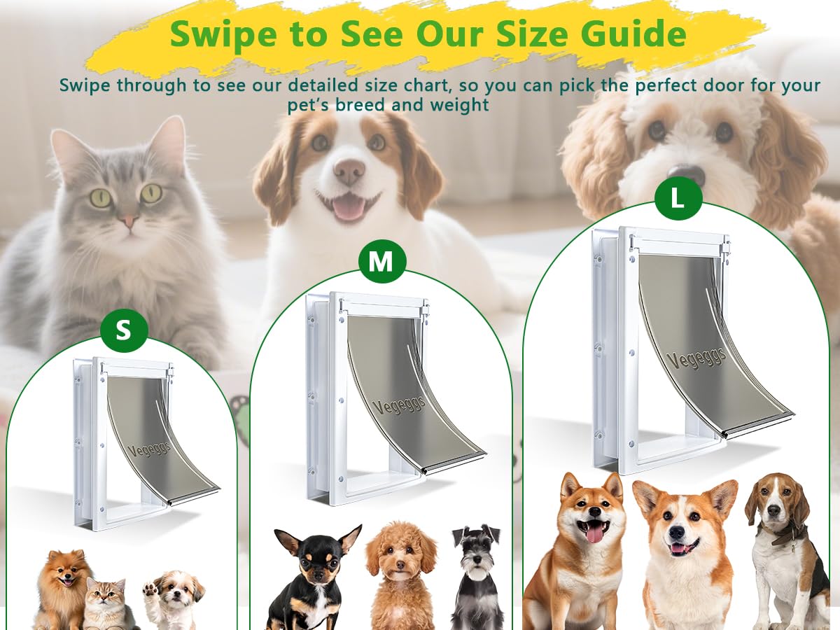 Dimensions: flap opening and cutout details for Vegeggs large door