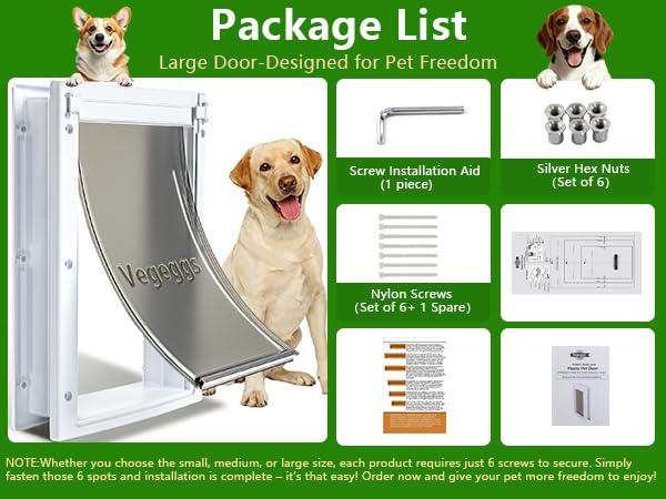 Vegeggs package contents and mounting hardware included