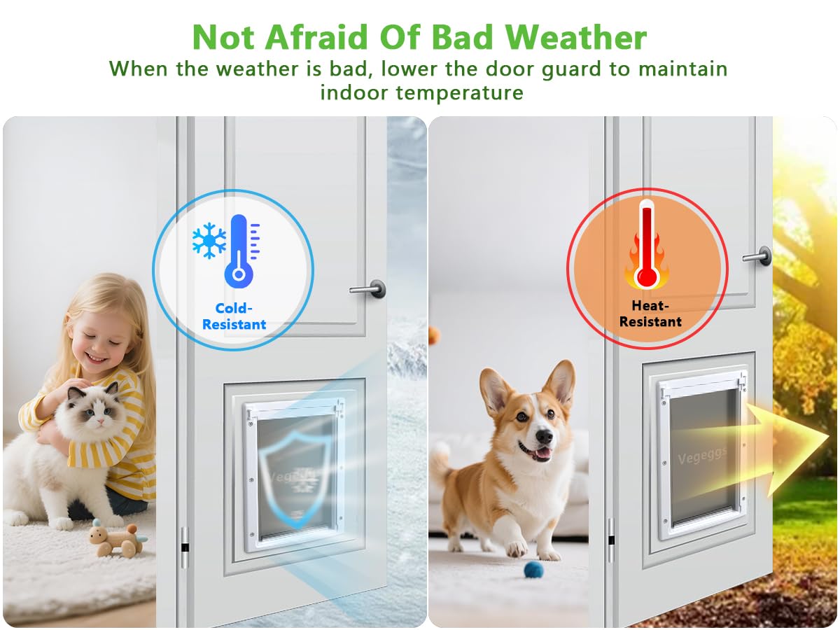 Vegeggs pet door telescoping frame fits thick openings in walls or doors