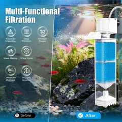 Vehipa aquarium filter with 225GPH motor promotes efficient filtration