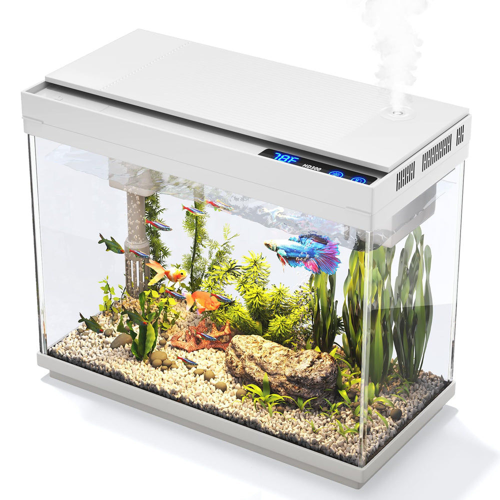 Vehipa 2.4 gallon fish tank with UHD glass for clear viewing of aquatic life