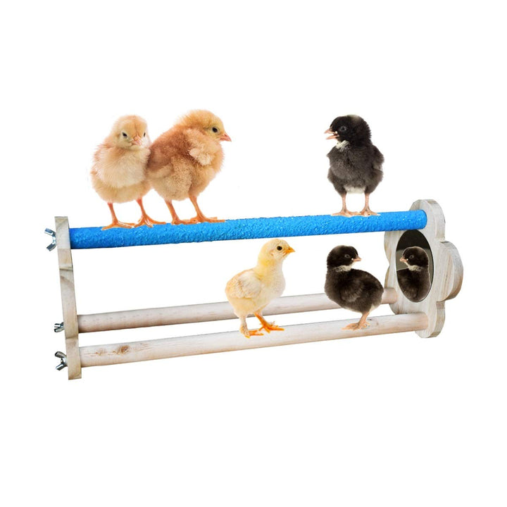 Vehomy chicken perch wood stand helps chicks learn to roost safely.