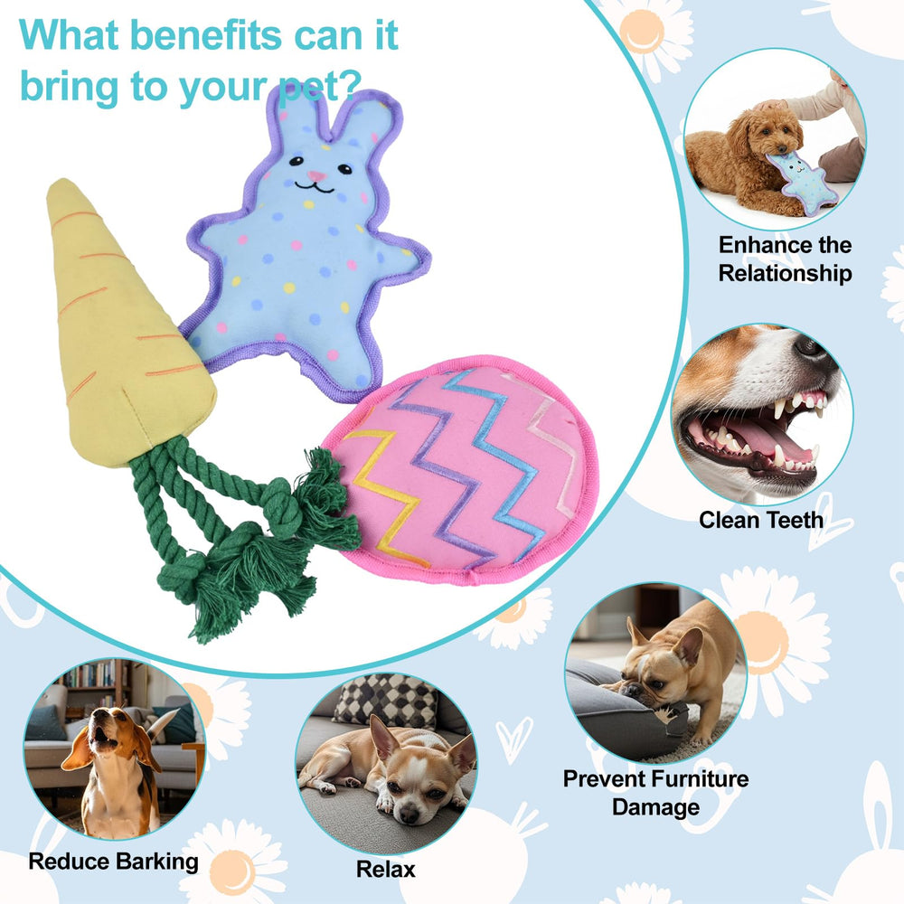 Vehomy Easter toy featuring a built-in squeaker to capture attention.