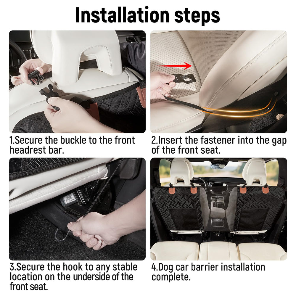 Veitail dog car barrier installation is quick and easy