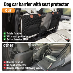 Veitail dog car barrier with seat protector protects front seats during rides