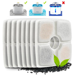Veken 8-pack replacement filters for 84oz fountain enhance water clarity and taste.