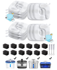 Veken cat fountain filters closeup showing multilayer filtration for clean water