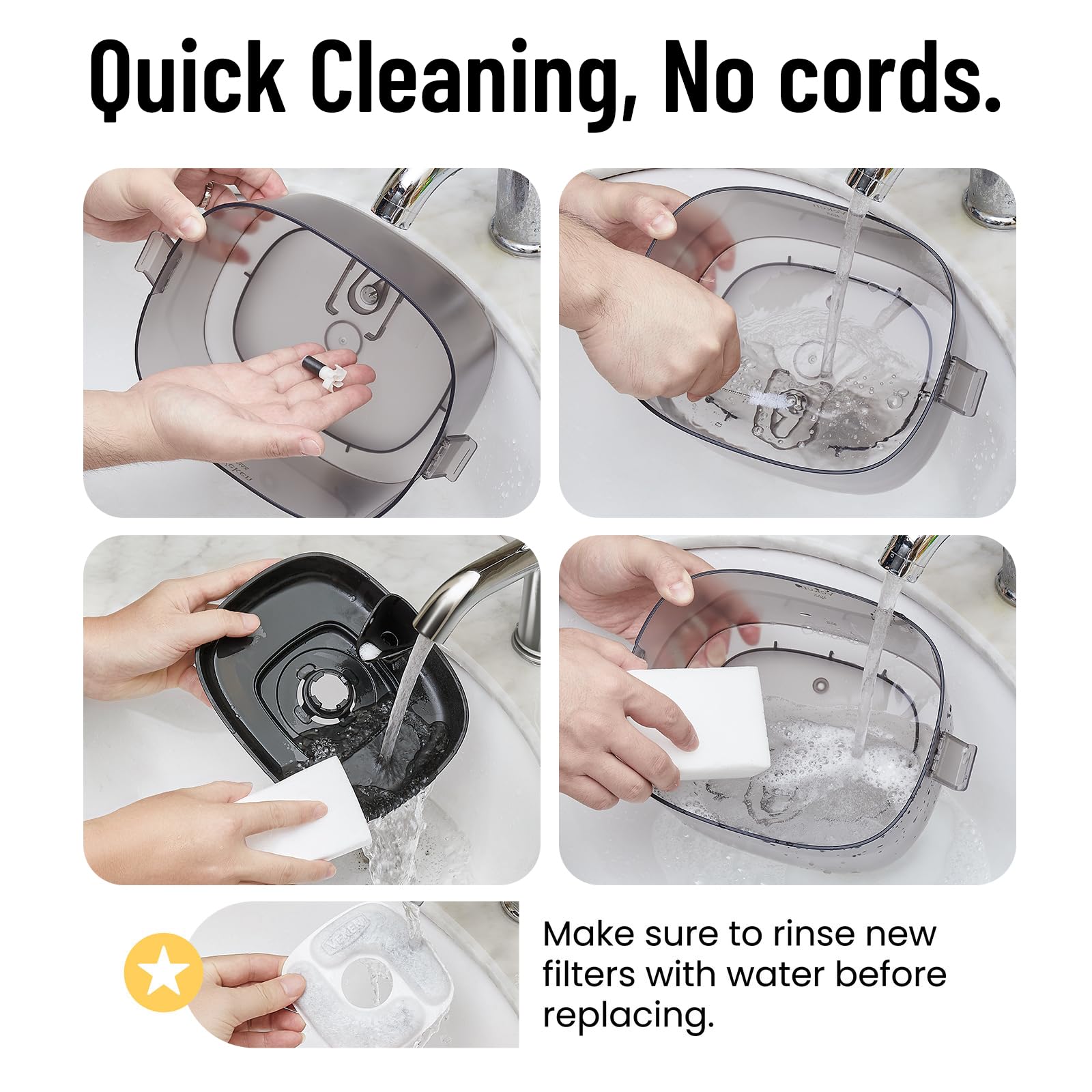 Veken customizable water flow adapts to pet preferences.