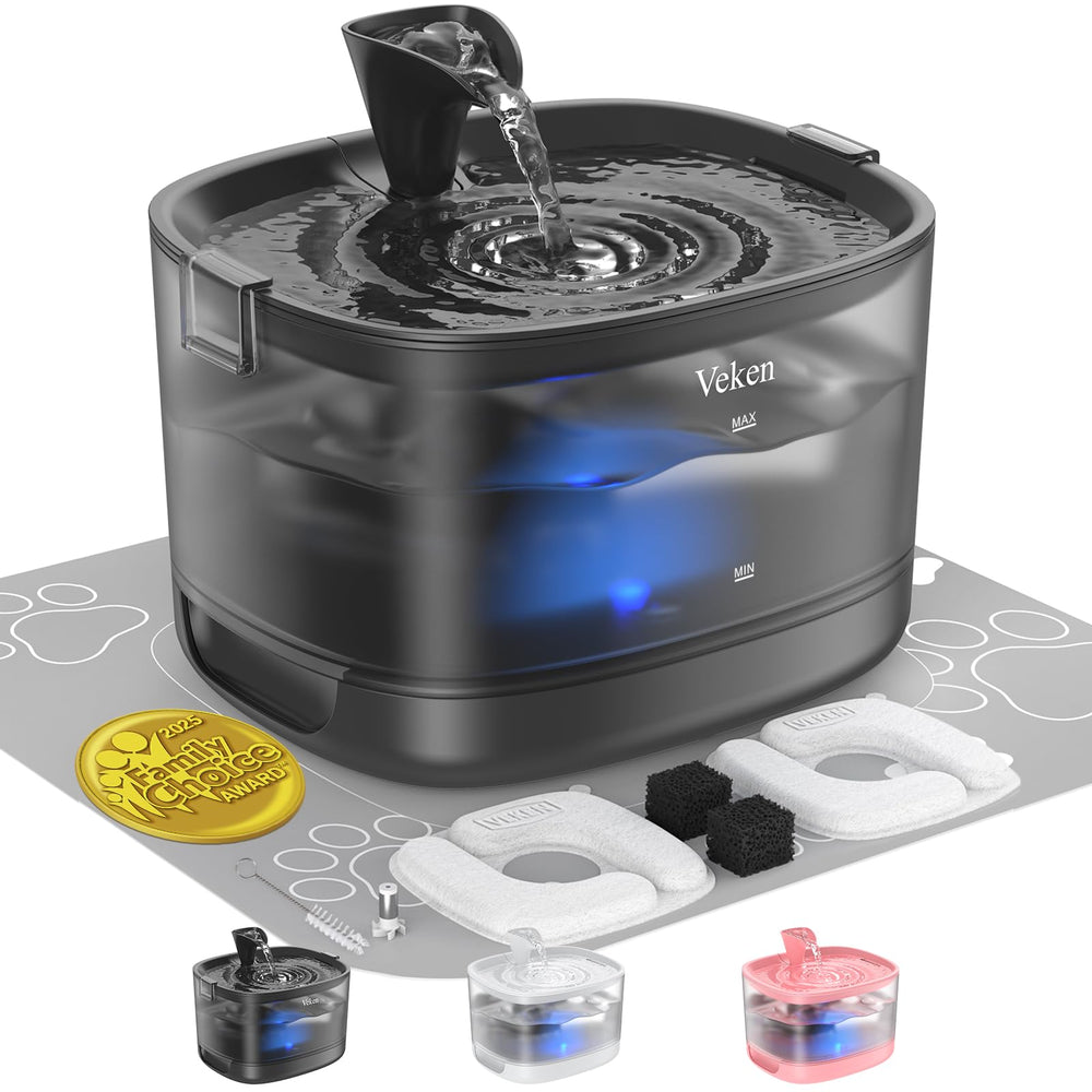 Veken cat water fountain with detachable tank for easy cleaning