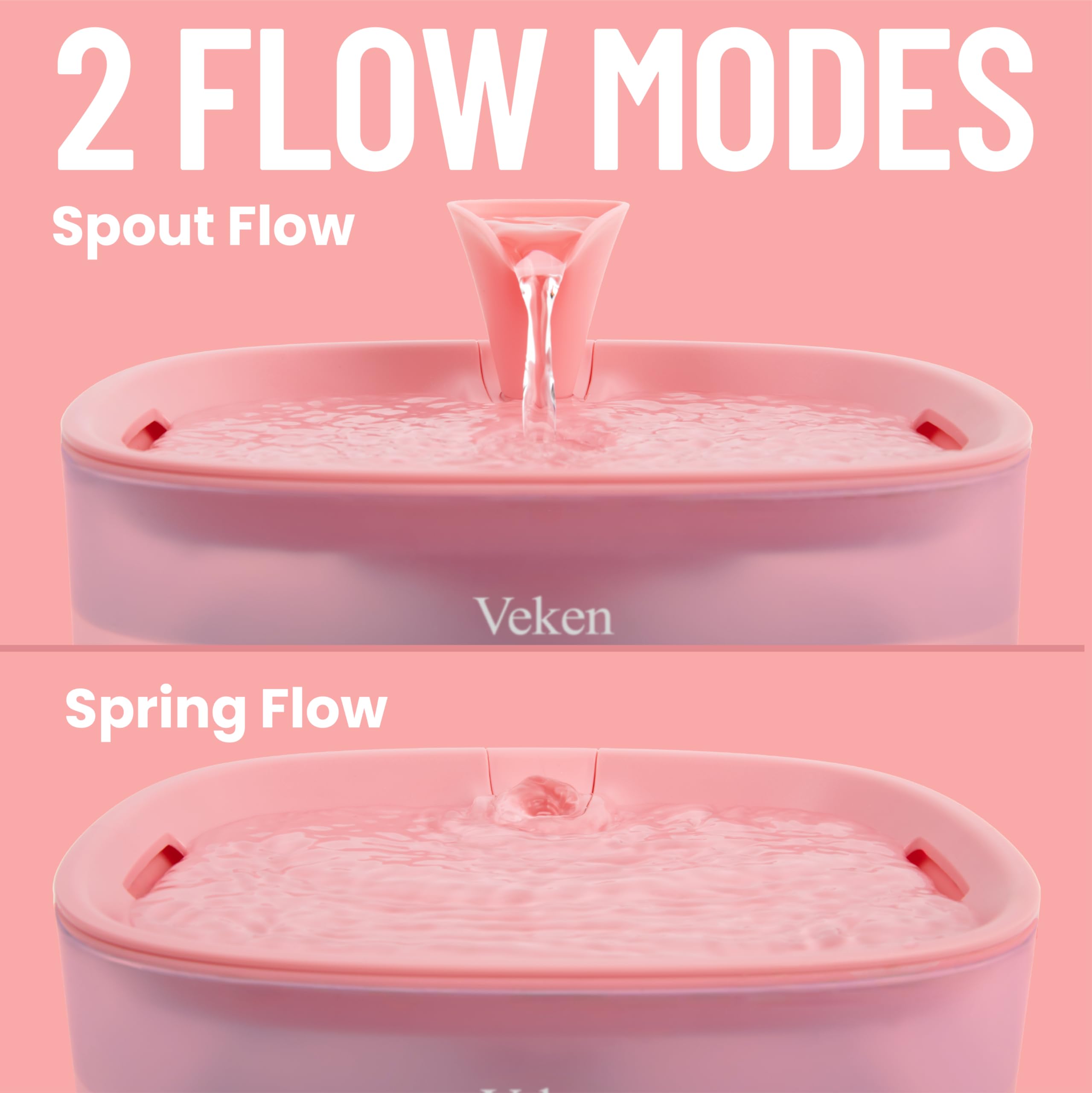 Veken silicone pad reduces noise and splashes.
