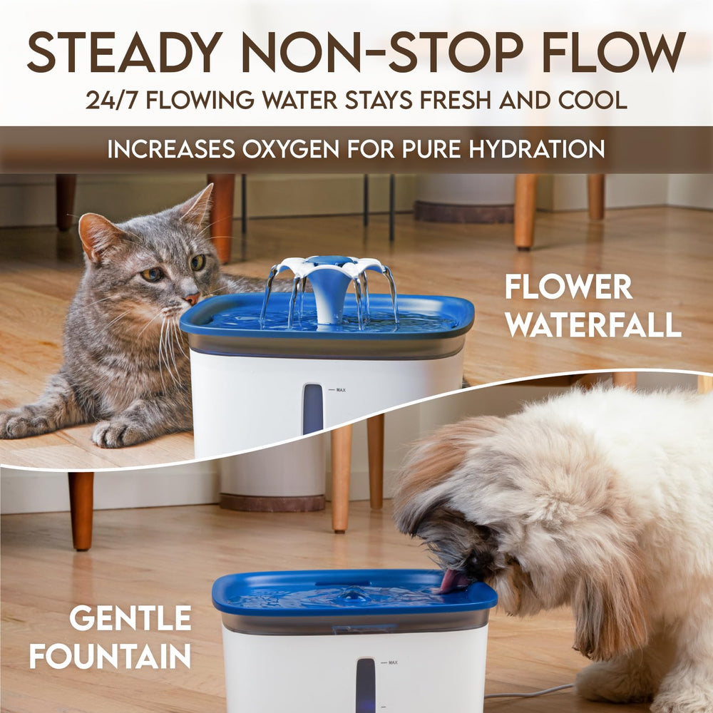 Veken flower waterfall design attracts pets to drink more water