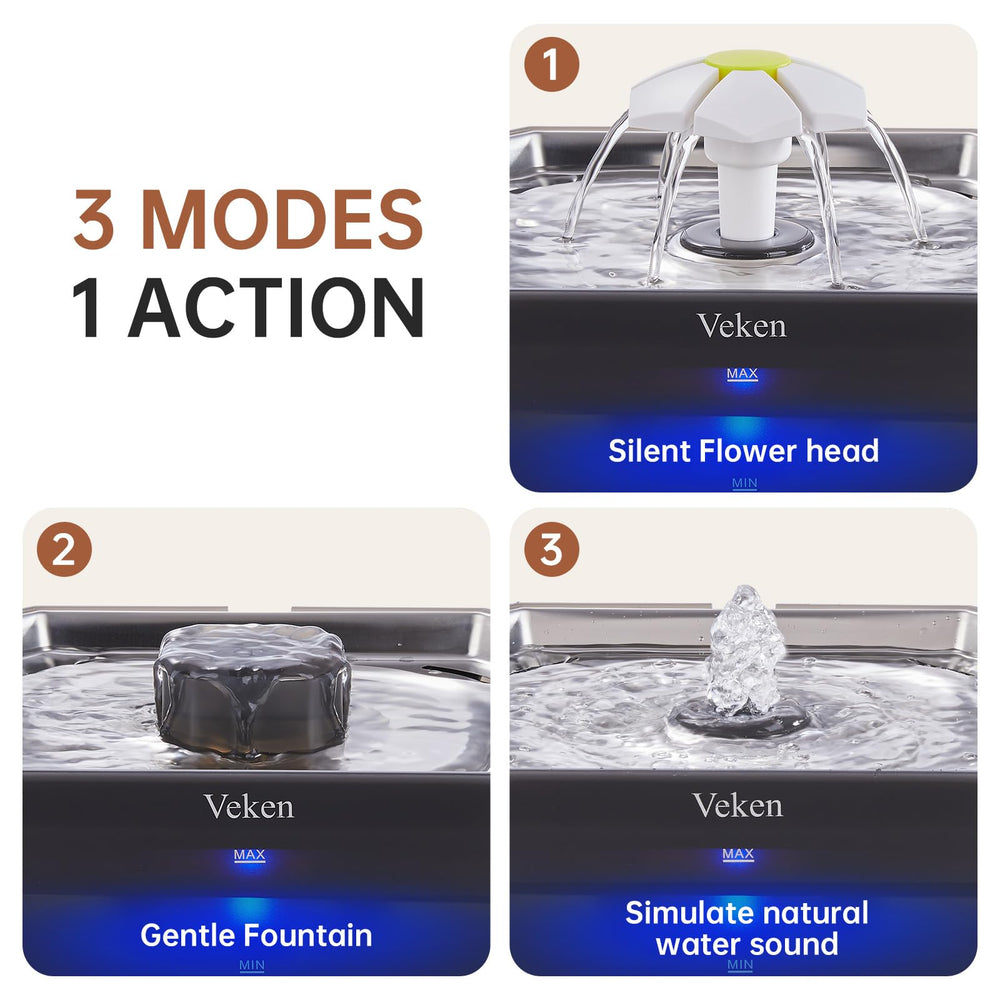 Veken four pre-filter sponges maintain water clarity and reduce debris.