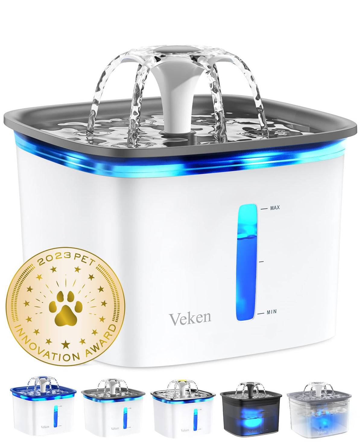 Veken pet fountain flow modes attract pets and encourage hydration.