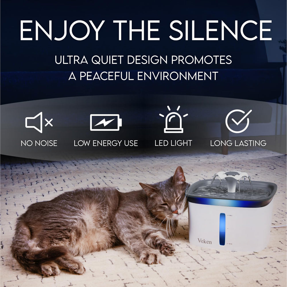 Veken ultra-quiet pump keeps household noise low.