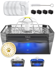 Veken small pet fountain lid shows secure, easy-refill access.