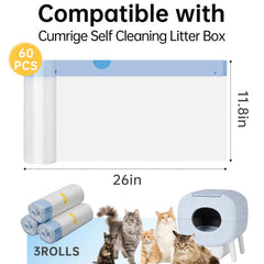 Vekniqo heavy-duty LDPE liner, 60-count, designed for high-capacity waste.