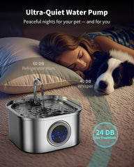 Vekonn detachable stainless steel flower spout shows natural, gentle water flow for pets.