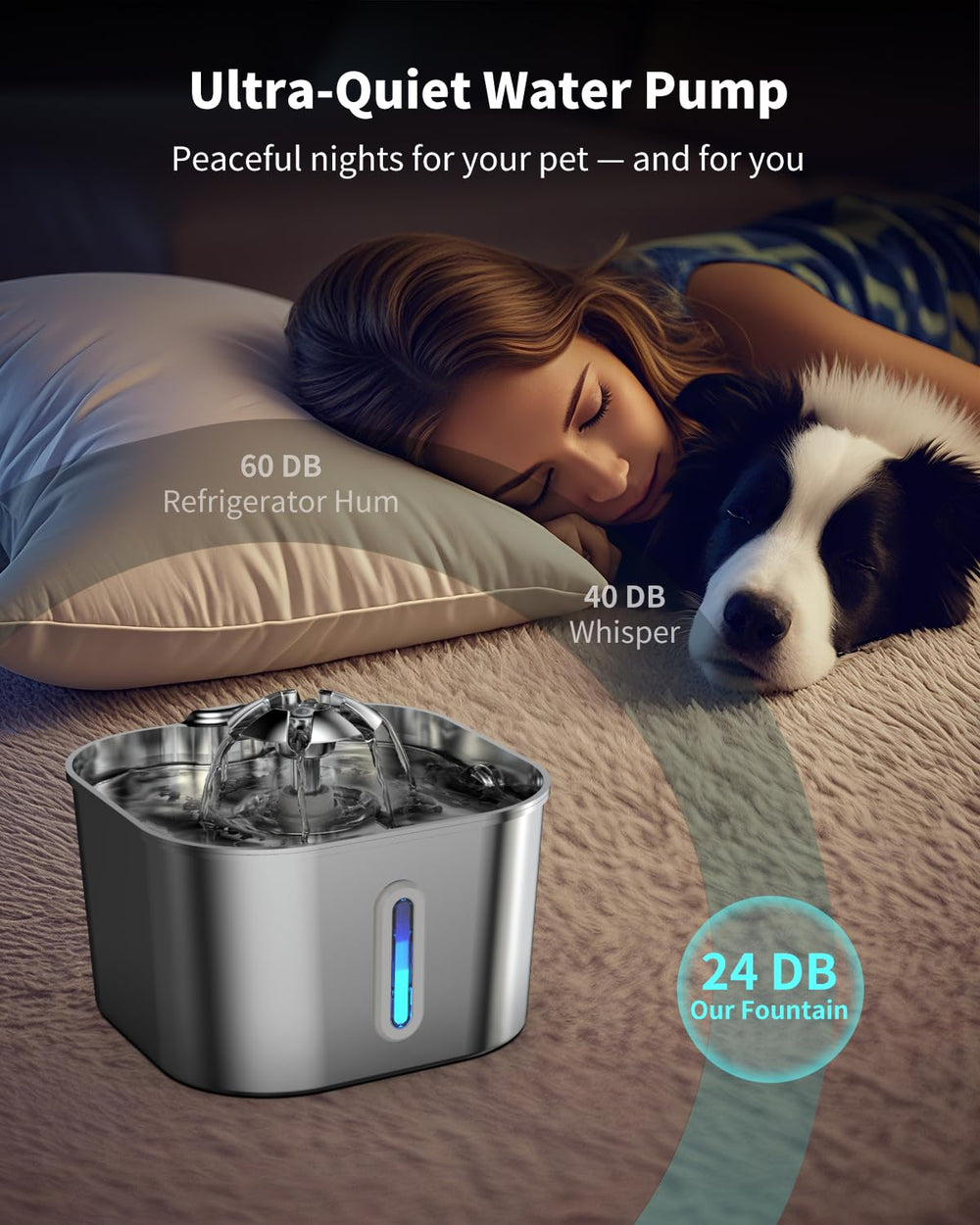Vekonn removable spout allows adjustable drinking styles for pets.
