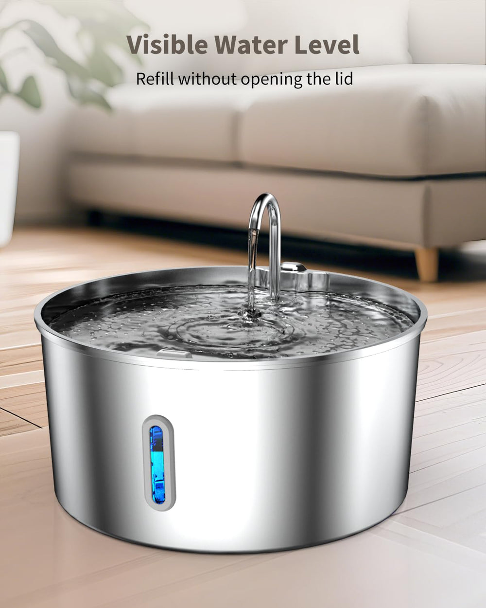 Vekonn multi-layer filtration system visible on the fountain.