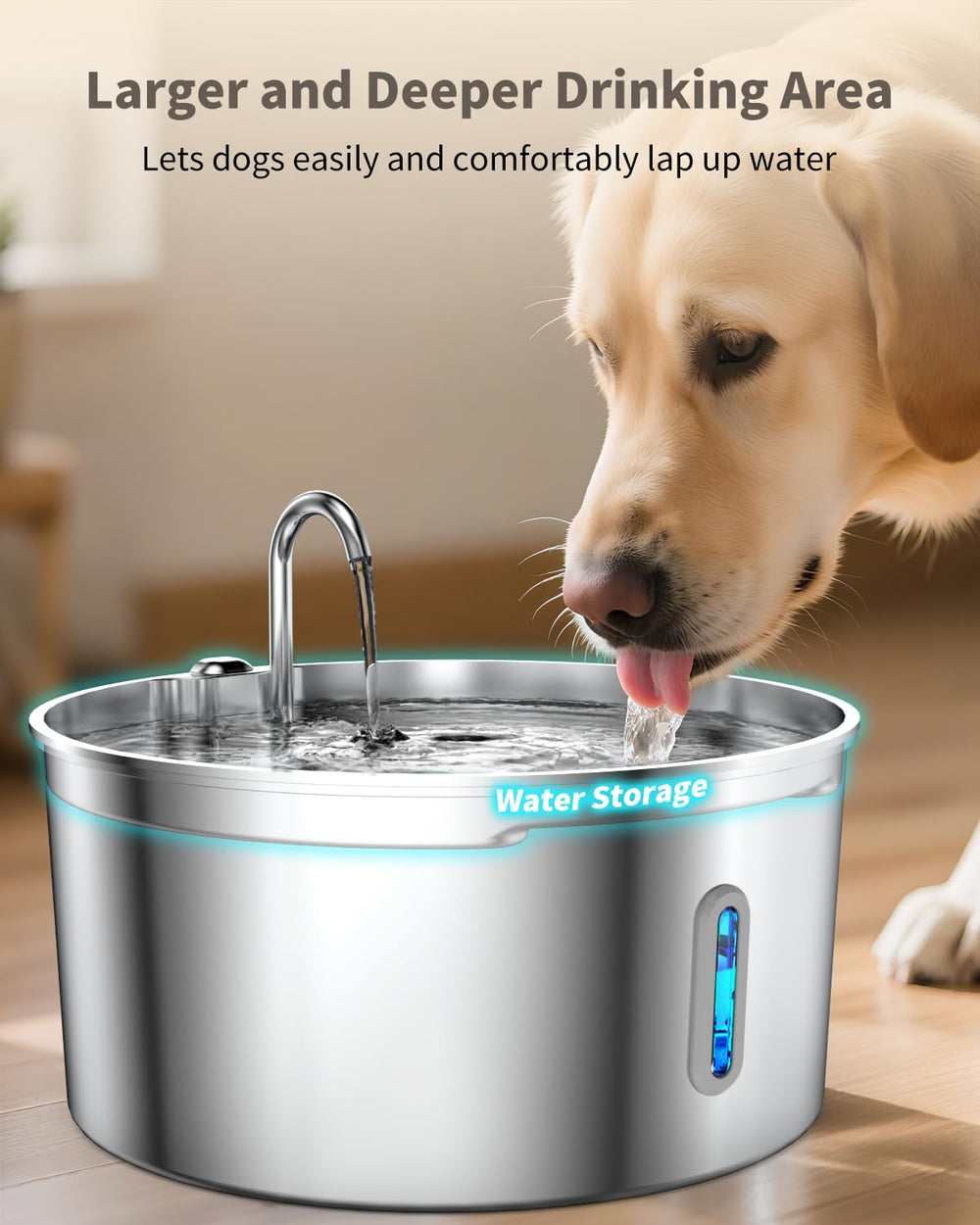 Vekonn ultra-quiet pump shown in a calm home hydration setup.