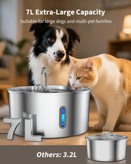 Vekonn stainless steel dog water bowl highlights durability and cleanability.